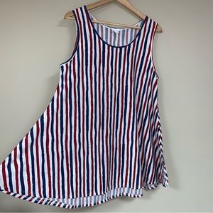 LuLaRoe Patriotic Perfect Swing Tank Top Women’s XL Flowy Loose Relaxed Fit Red